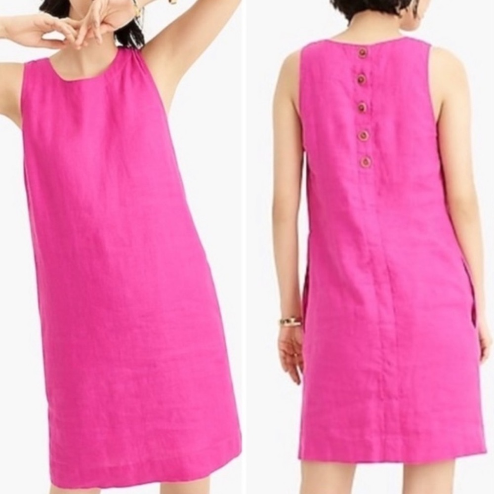 J. Crew button back pink linen shift dress - Picture 14 of 14